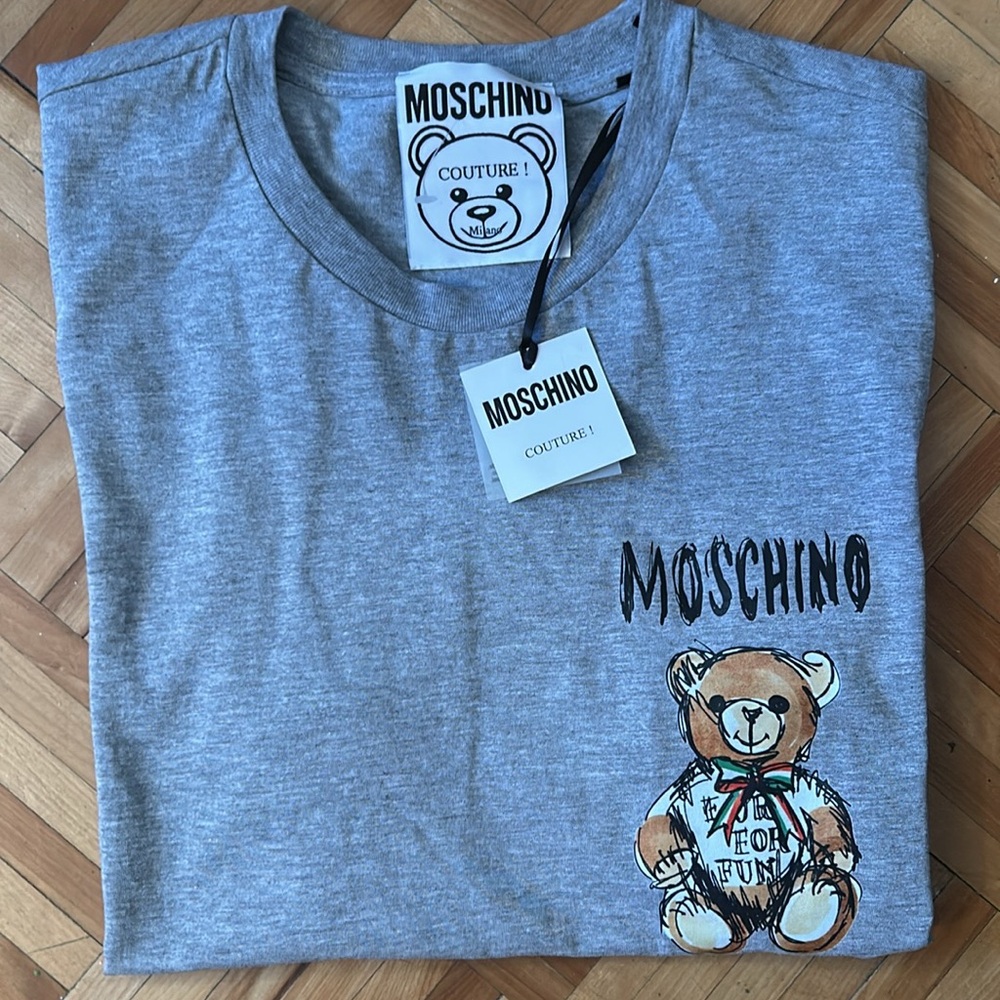 Moschino Couture Teddy Bear Print Cotton T-shirt